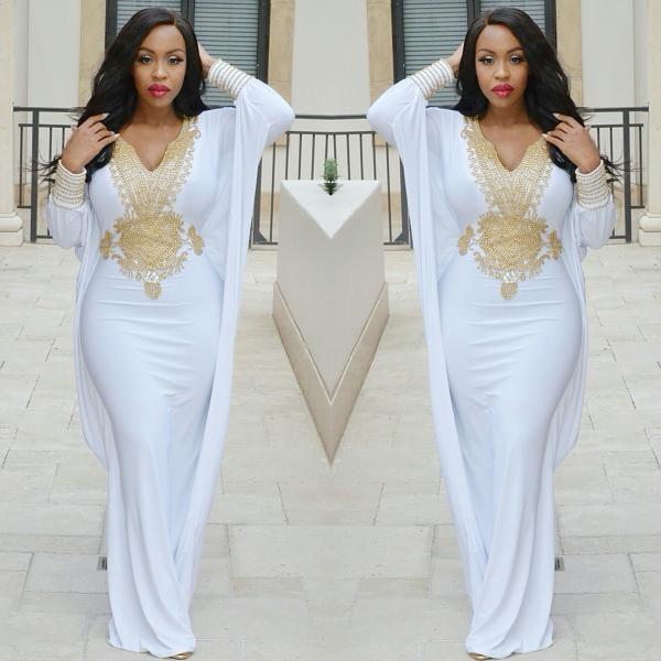 Royal sabrina kaftan ( White )