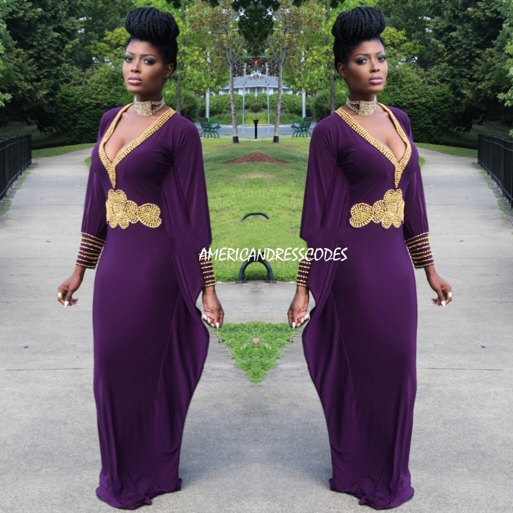 Tiffany's Kaftan Dress (dark purple)