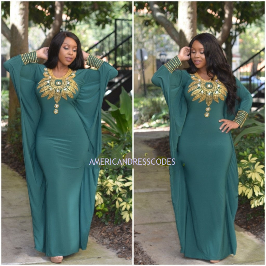 Adrianna Exclusive kaftan (Dark green colour)