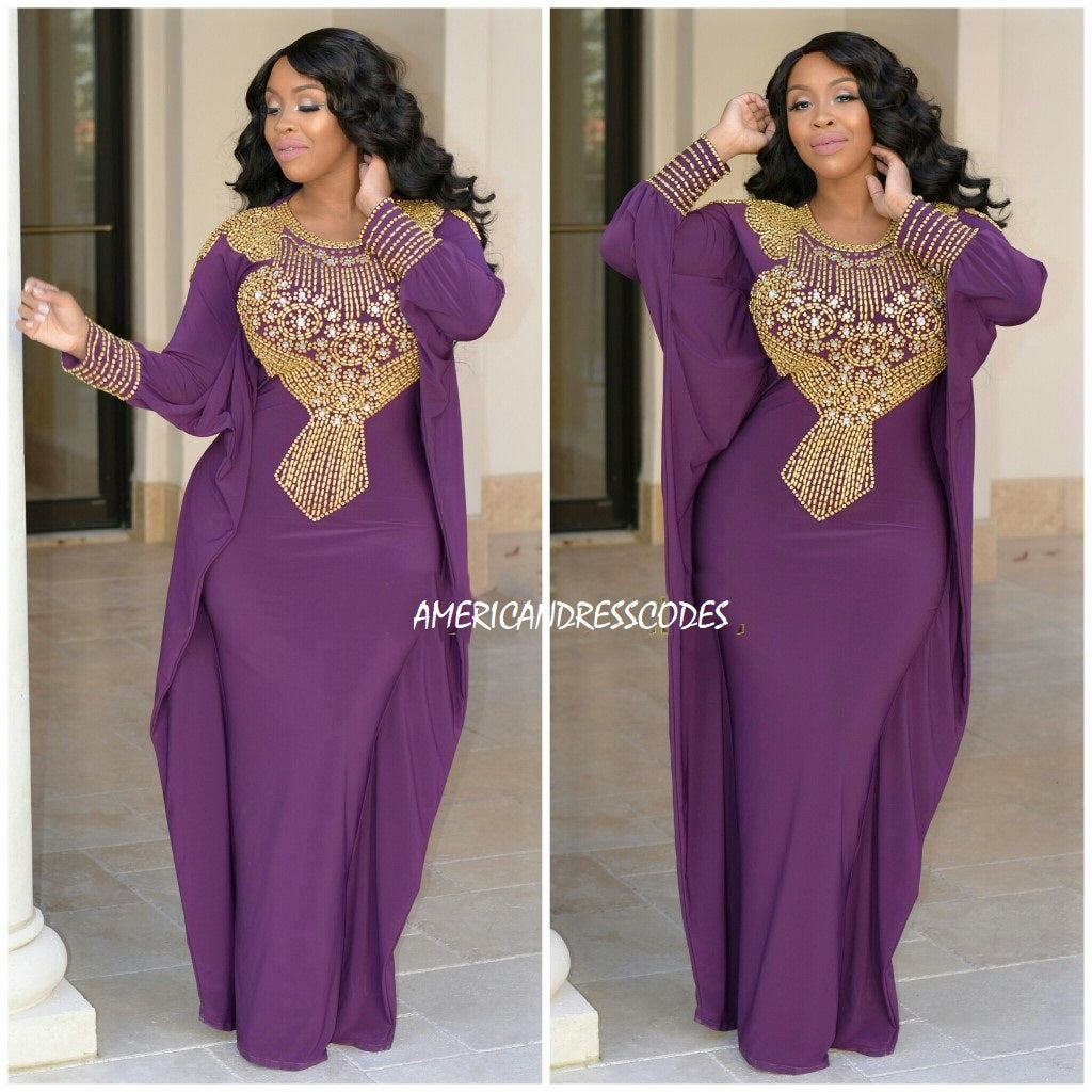 Katrina Premium Kaftan (Royal Dark purple)