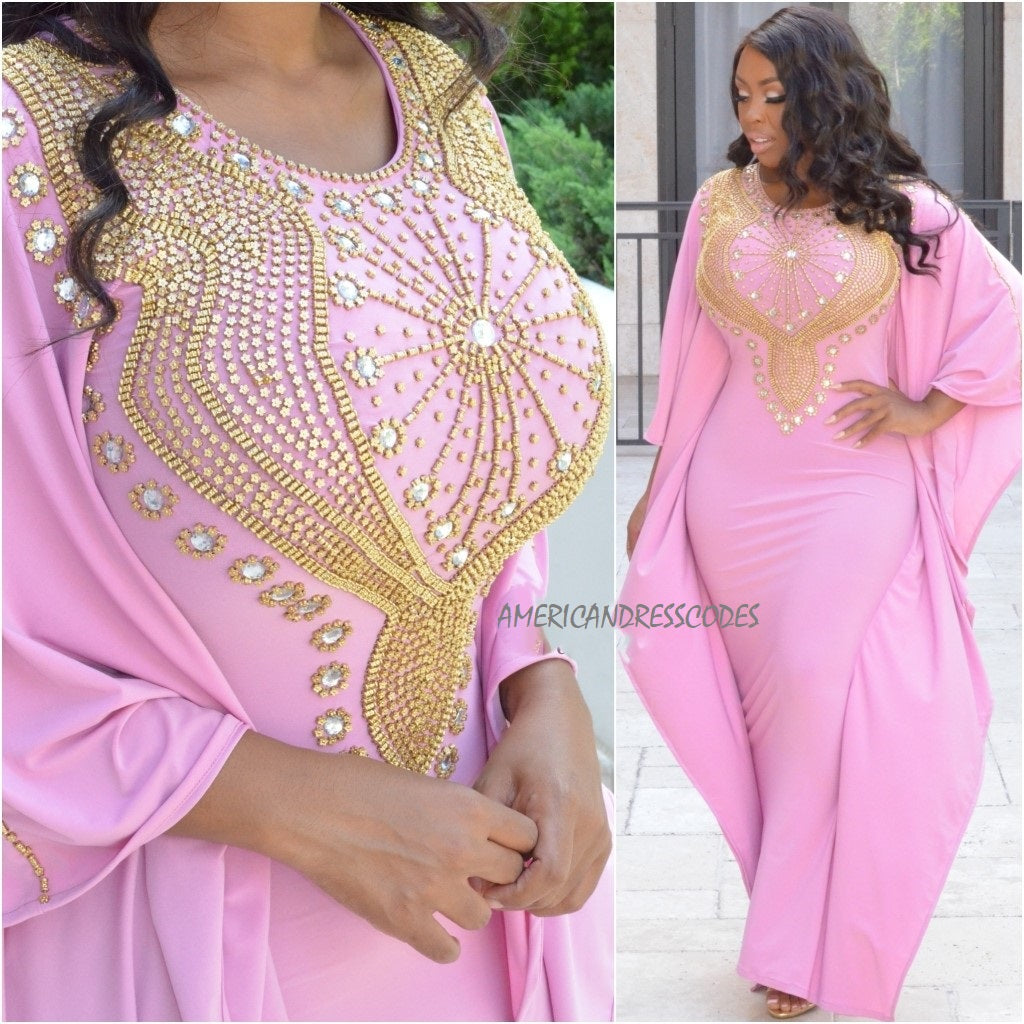 Ayanna Kaftan Dress (SOFT PINK)