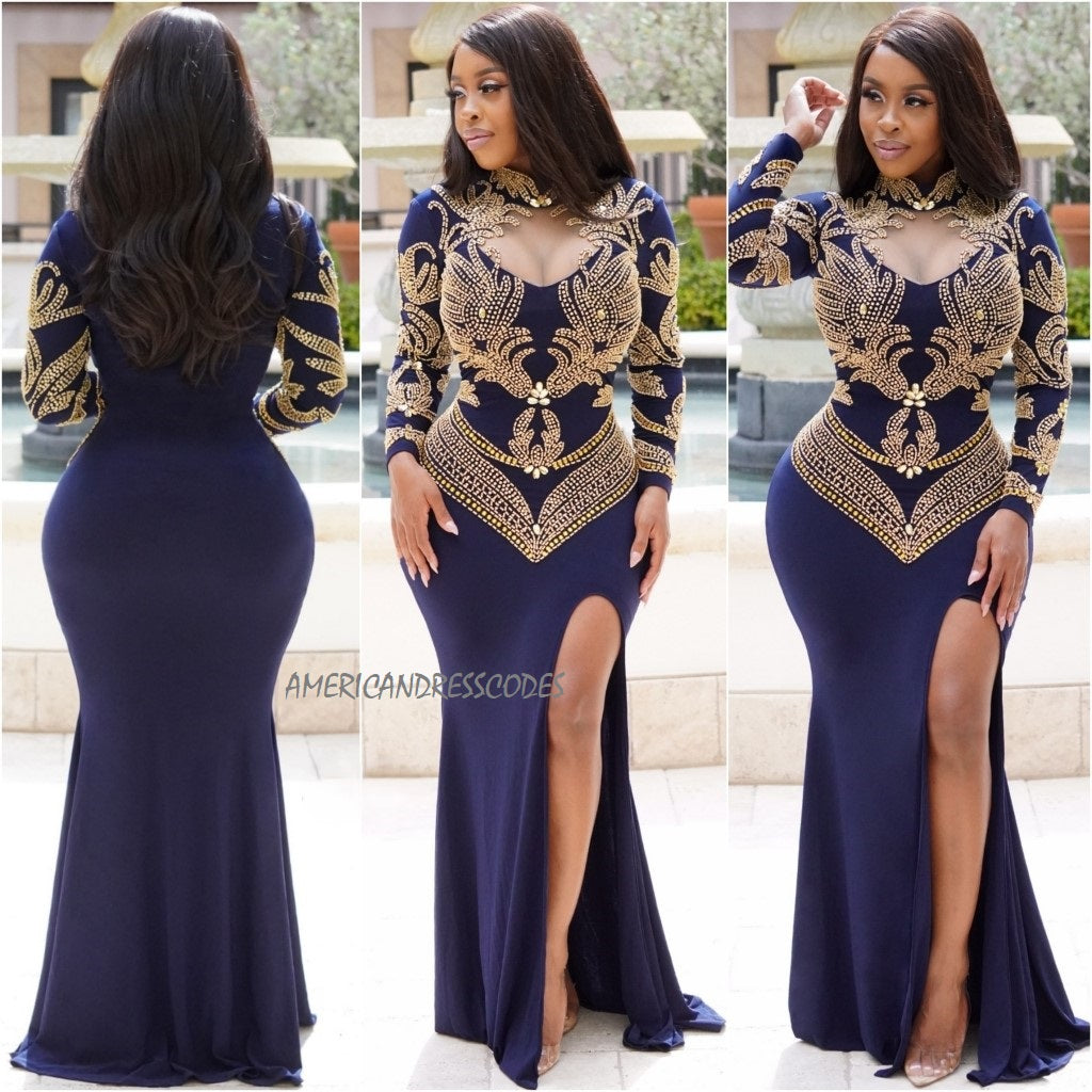 Elijah Royal Dress (Navy Blue)