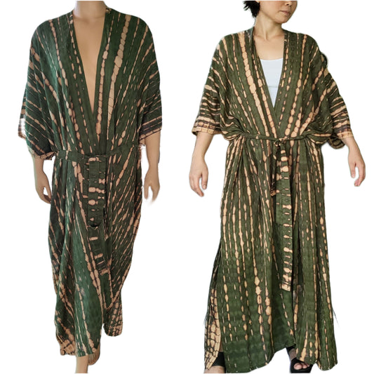 Long kimono soft rayon Laguusa2 ( Green emerald )