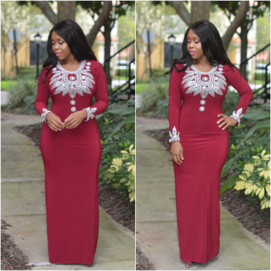 Bella slimfit dress ( wine colour )