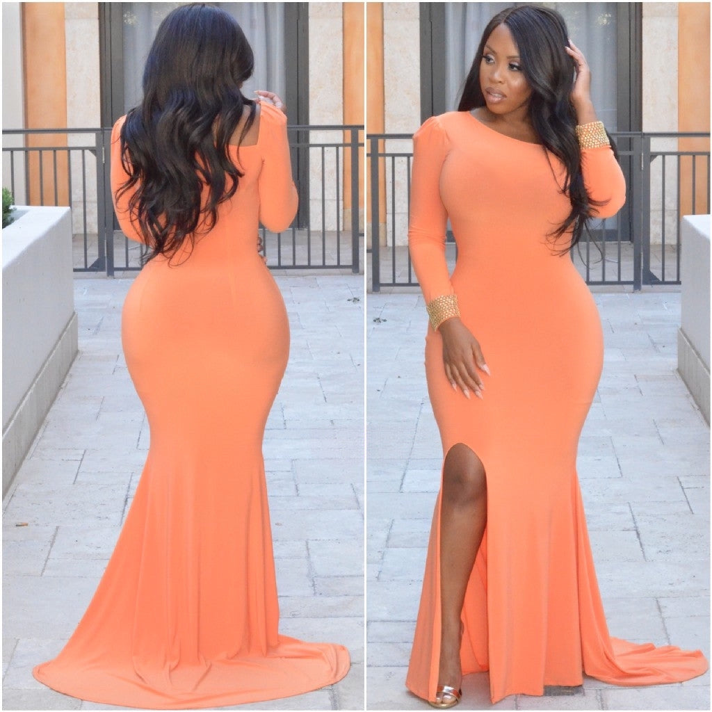 Brandy Dress ( bright orange color )