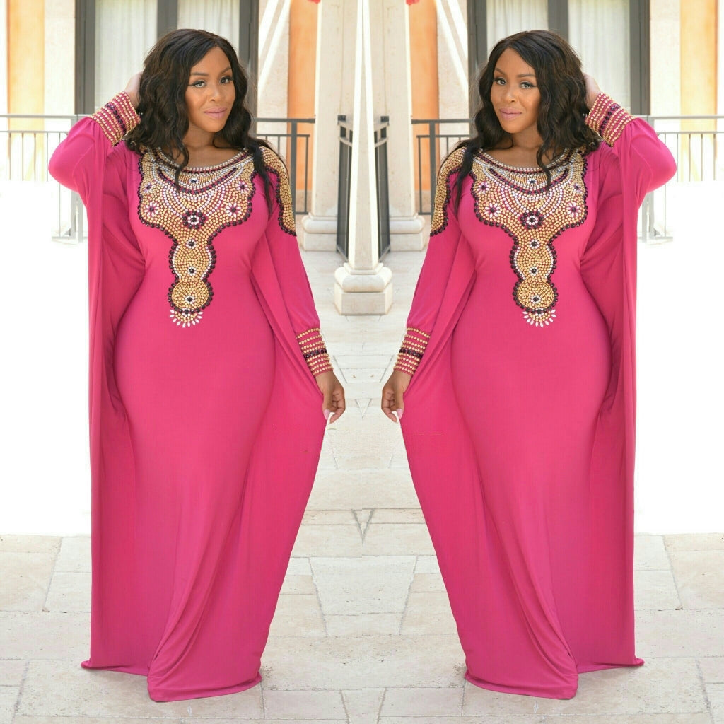 Diamond Exclusive Kaftan ( Pink Fuschia )