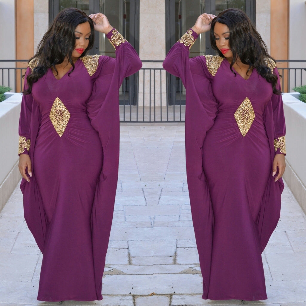 Essie Kaftan Dress ( Violet colour )