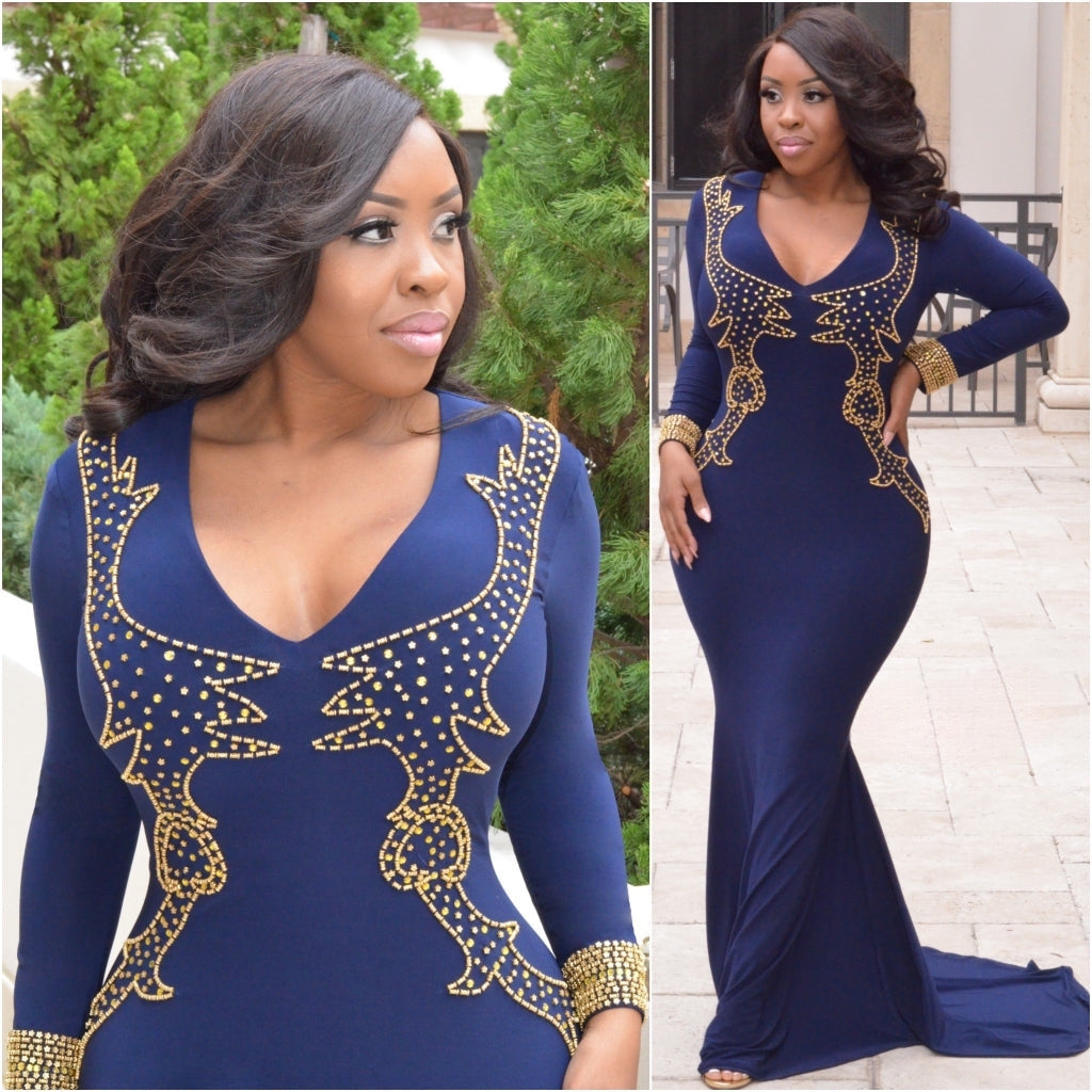 Henna Dress ( Navy Blue  )