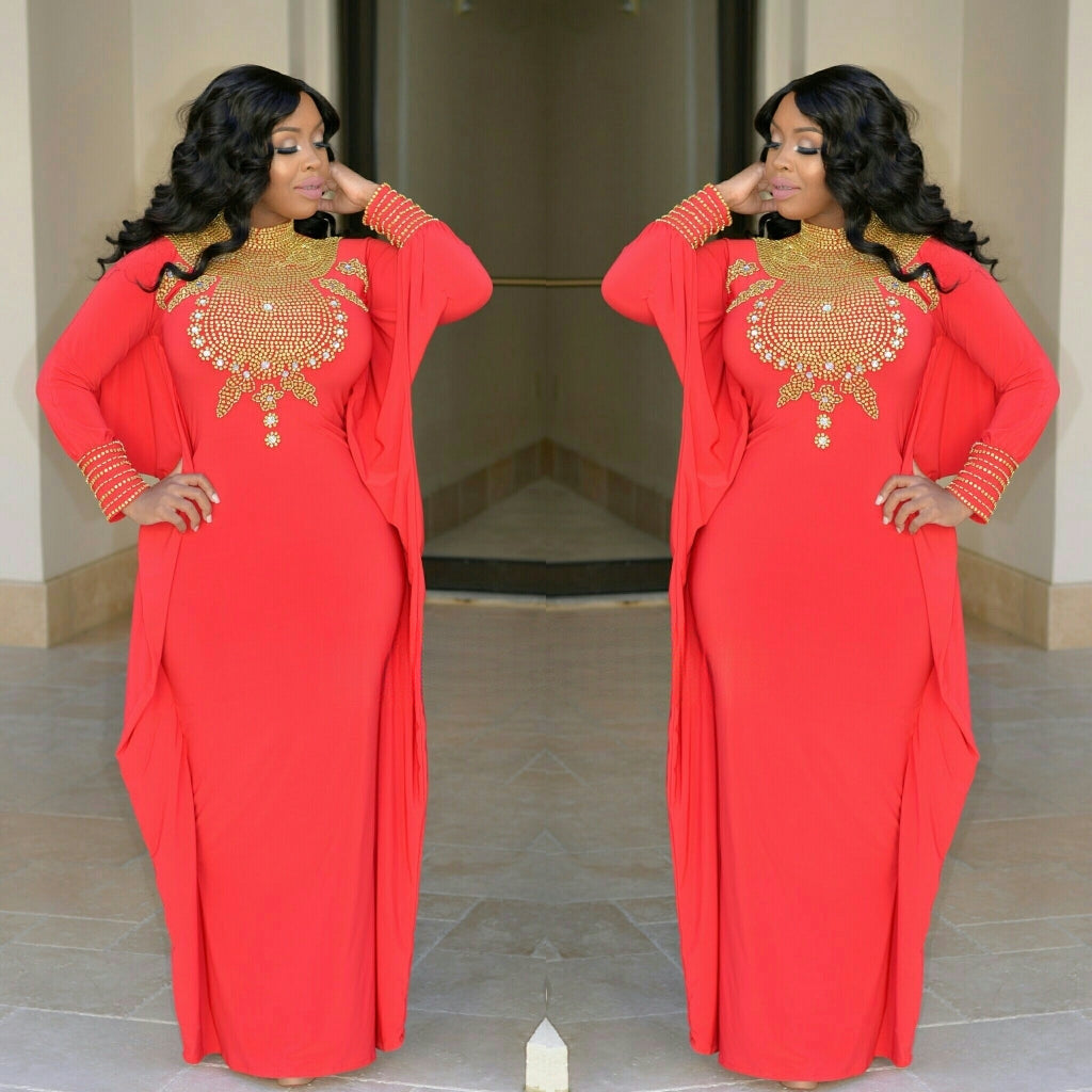 Keeara Kaftan Dress ( Red colour )