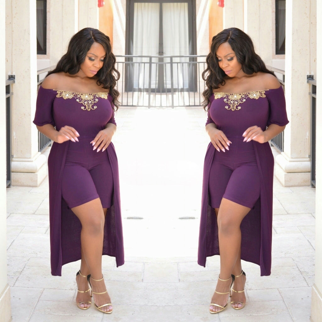 Kimberly Sexy Jumpsuit ( Royal Dark Purple )