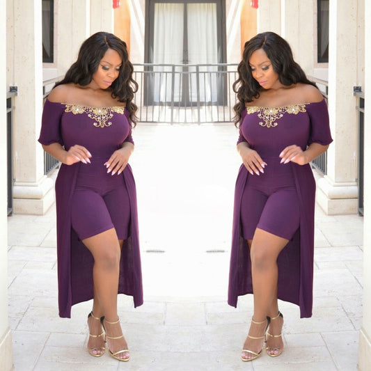 Kimberly Sexy Jumpsuit ( Royal Dark Purple )